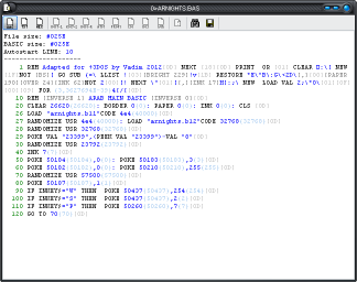 ZX BASIC listing view in Lister